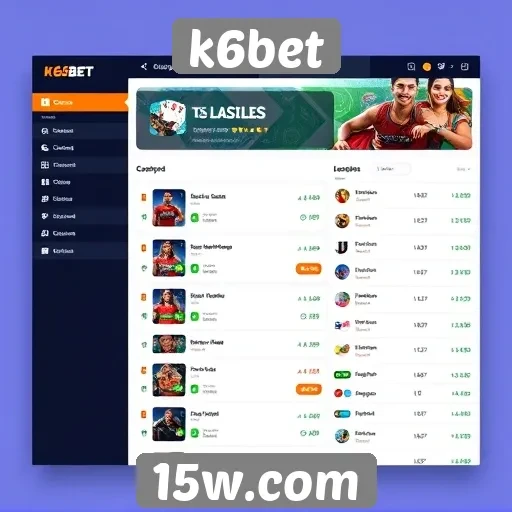Interface do usuário do k6bet é intuitiva e acessível